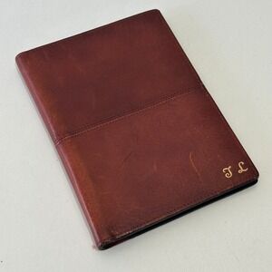 Bond Street Leather Journal Cover Red Italian Leather Monogram JL